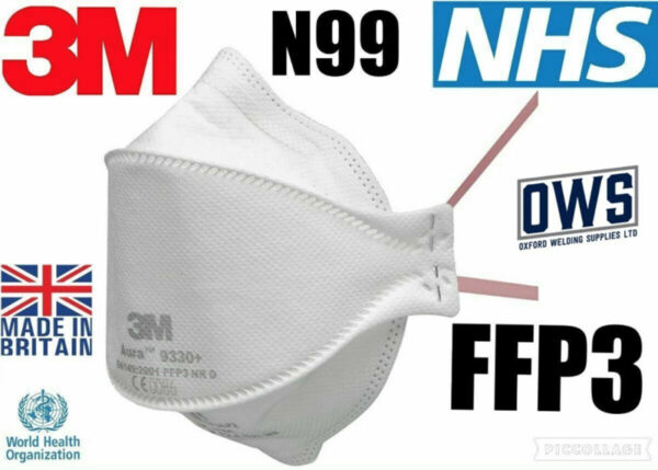 1 x 3M Aura 9330+ FFP3 Face Mask Respirator Protection NR D New Sealed BRAND NEW